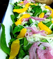 Salad of Fennel, Orange, Red Onion and Arugula